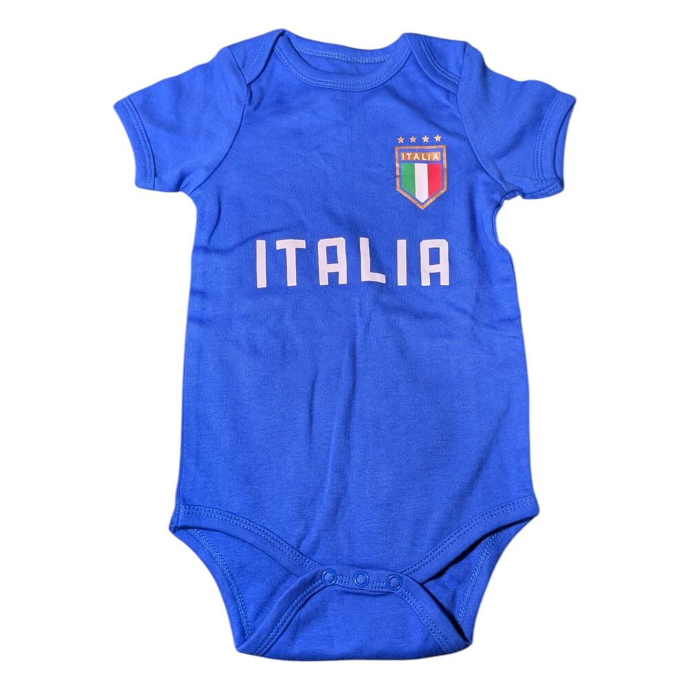 ITALIA Logo - Soccer - One Piece Jumpsuit - Size 12-18M - Blue - NWOT